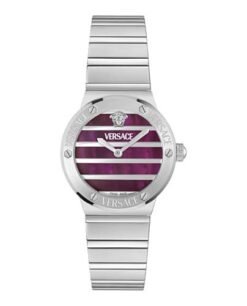 Versace Greca Logo Pearl Silver Maroon