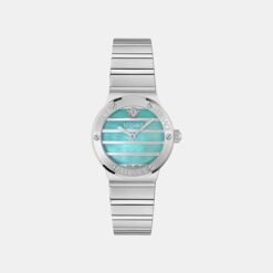 Versace Greca Logo Pearl Silver Sky Blue