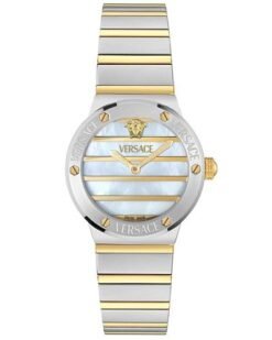 Versace Greca Logo Pearl Silver Gold