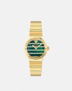 Versace Greca Logo Pearl Gold Green