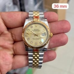 Rolex Date Just Silver Gold 36mm