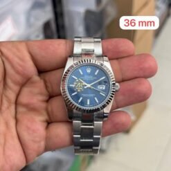Rolex Date Just Silver Blue Oyster Strap 36mm