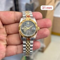 Rolex Date Just Silver Gold Wimbeldon 31mm