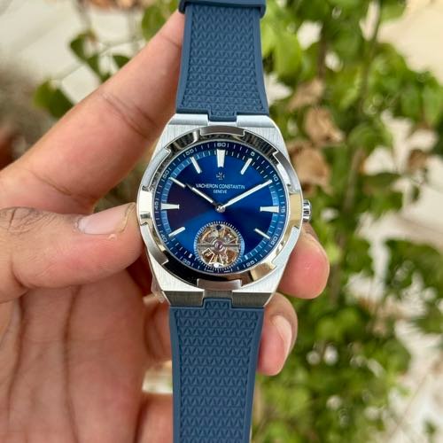 Vacheron Constantin Overseas Tourbillion Blue Silver Semi ETA