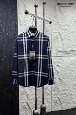 BURBERR-Y PREMIUM CHECKS SHIRT WITH PREMIUM PACKING BRAND BOX BRAND CARRY BAG