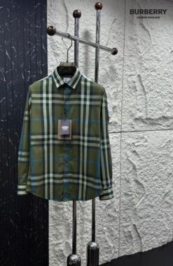 BURBERR-Y PREMIUM CHECKS SHIRT WITH PREMIUM PACKING BRAND BOX BRAND CARRY BAG