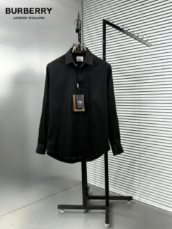BURBERR-Y PREMIUM BLACK SHIRT WITH PREMIUM BOX PACKING
