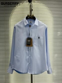 BURBERR-Y PREMIUM SHIRT WITH PREMIUM BOX PACKING A-BLUE