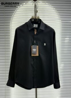 BURBERR-Y PREMIUM BLACK SHIRT WITH PREMIUM BOX PACKING