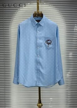 GUCC-I PREMIUM BLUE SHIRT WITH PREMIUM BOX PACKING