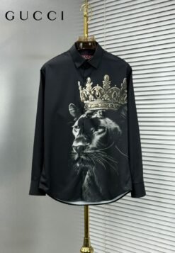 GUCC-I PREMIUM BLACK SHIRT WITH PREMIUM BOX PACKING