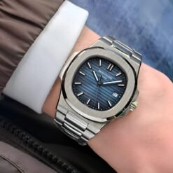 Patek__Nautilus Quartz silver blue