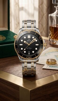 Seamaster Omegg_aDiver 300M Automatic 2Ton Gold Black