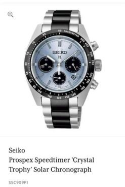 Seiko Prospex Speedtimer Crystal Trophy Solar Chronograph Authentic Store Quality