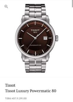 Tissot Luxury Powermatic 80 Authentic Store Quality