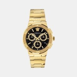 Versace Greca Chronograph Gold Black Authentic Store Quality