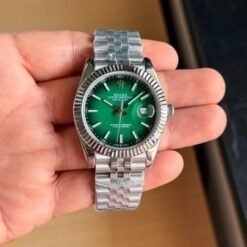 Rolex Date Just 41 Jubilee Strap Silver Ombre Green