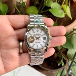 Rolex Date Just 41 Jubilee Strap Silver White