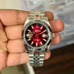 Rolex Date Just 41 Jubilee Strap Silver Ombre Red