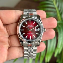 Rolex Date Just 41 Jubilee Strap Silver Ombre Red
