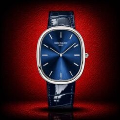 Patek Phillipe Golden Ellipse 5738 Silver Blue Leather