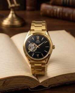 Orient Bambino Open Heart gold black