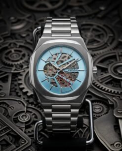 Fossi_il Automatic Skeleton sky blue