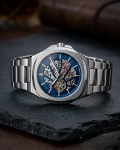 Fossi_il Automatic Skeleton silver blue