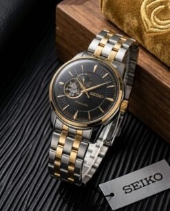Seiko Presage Cocktail Time Open Heart Automatic 2 ton gold black