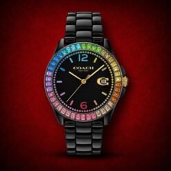 Authentic Grade Coach Greyson Black Ceramic Diamond Bezel Watch 14504018