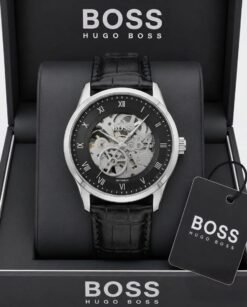 BOSS Principle Skeleton Mens Automatic black and silver